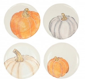 Vietri Pumpkins Assorted Salad Plates - Set of 4