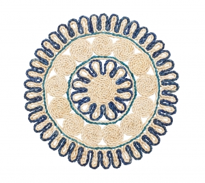 Kim Seybert Casbah Placemat Natural / Blue - Set 4