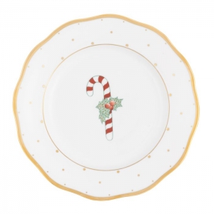 Herend Christmas Dessert Plate - Candy Cane