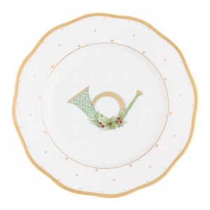 Herend Christmas Dessert Plate - Horn