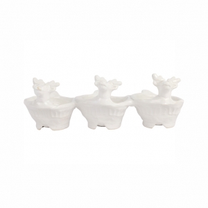 Vietri Pietra Natale Figural Deer Three-Part Server