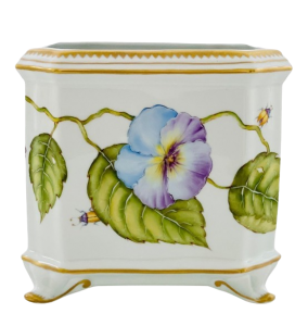 Anna Weatherley Purple Blue Pansy Square Cachepot