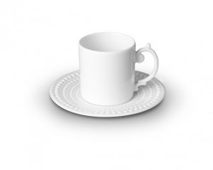 L'Objet Perlee White Espresso Cup + Saucer