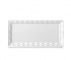 L'Objet Perlee White Rectangular Platter