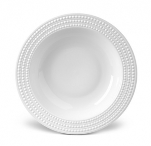 L'Objet Perlee White Rimmed Serving Bowl