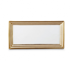 L'Objet Perlee Gold Rectangular Platter