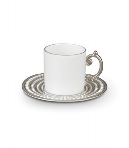 L'Objet Perlee Platinum Espresso Cup + Saucer