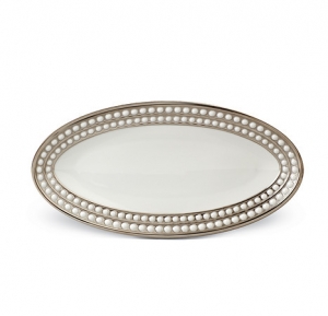 L'Objet Perlee Platinum Oval Platter - Small