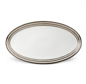L'Objet Perlee Platinum Oval Platter - Large