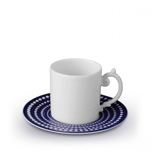 L'Objet Perlee Bleu Espresso Cup + Saucer