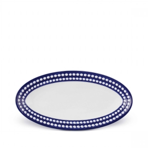 L'Objet Perlee Bleu Oval Platter - Small