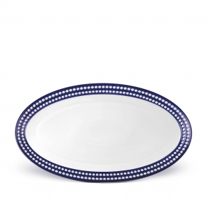 L'Objet Perlee Bleu Oval Platter - Large