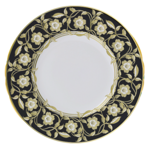Royal Crown Derby Primrose Bread & Butter Plate / Black- 6"
