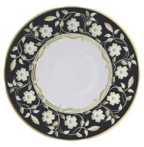 Royal Crown Derby Primrose Tea Saucer / Black