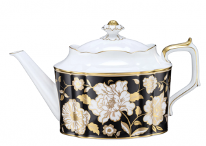 Royal Crown Derby Primrose Teapot  / Black - 36 oz.
