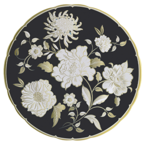Royal Crown Derby Primrose  Accent Plate / Black - 8.5"