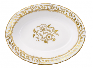 Royal Crown Derby Primrose Open Vegetable Dish  / White - 9"