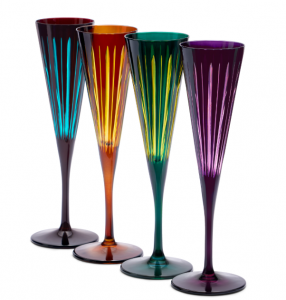 L'Objet Prism Assorted Champagne Flutes - Set 4