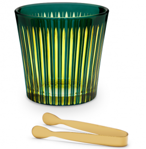 L'Objet Prism Green Ice Bucket + Tongs