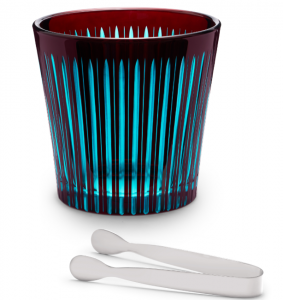 L'Objet Prism Bordeaux Ice Bucket + Tongs