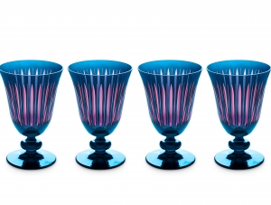 L'Objet Prism Blue Wine Glasses - Set 4
