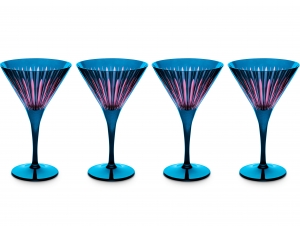 L'Objet Prism Blue Martini Glasses - Set 4