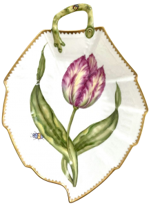 Anna Weatherley Closed Pink Tulip Leaf Plate