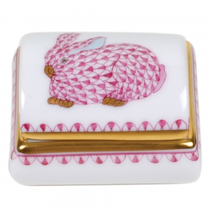 Herend Tooth Fairy Box - Pink Bunny