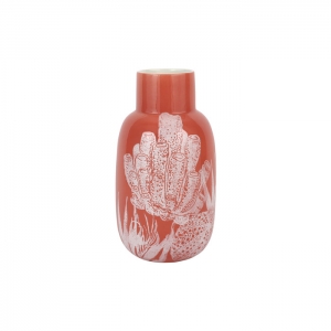 Vietri Reef Coral Fluted Vase 13.75"