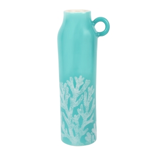 Vietri Reef Medium Aqua Tall Handled Vase - 17.75"