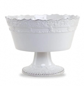 Arte Italica Renaissance White Stemmed Fruit Bowl - 8"