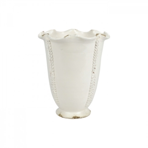 Vietri Rustic Garden Linen Tall Planter with Vines