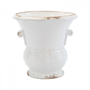 Vietri Rustic Garden White Medium Flair Planter