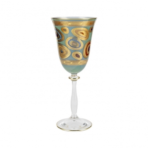 Vietri Regalia Aqua Wine Glass