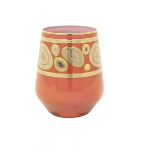 Vietri Regalia Orange Stemless Wine Glass