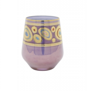 Vietri Regalia Purple Stemless Wine Glass