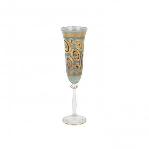Vietri Regalia Aqua Champagne Glass