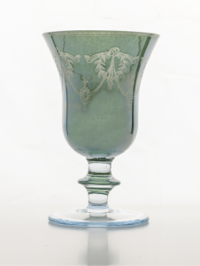 Arte Italica Rialto Borghese Etched Green Water/Wine Glass