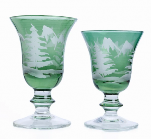 Arte Italica Rialto Winterscape Etched Pine Water/Wine Glass