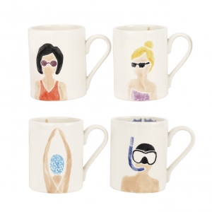 Vietri Riviera Assorted Mugs - Set of 4