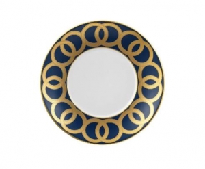 Royal Crown Derby Riviera Dream - Navy Blue Saucer - 6"