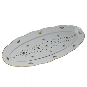 Herend Rothschild Bird Fish Platter24"L X 9.5"W