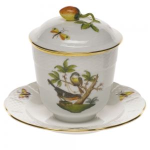 Herend Rothschild Bird Jam Jar W/Berry Lid4.5"H