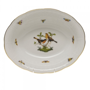 Herend Rothschild Bird Oval Veg Dish10"L X 8"W