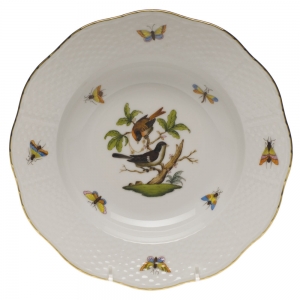 Herend Rothschild Bird Rim Soup Plate - Motif 04 8"D