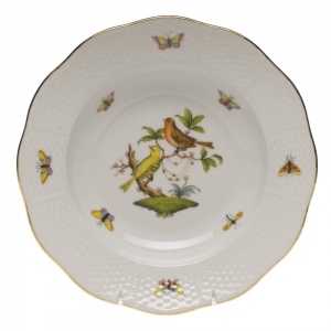 Herend Rothschild Bird Rim Soup Plate - Motif 06 8"D