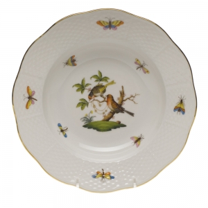 Herend Rothschild Bird Rim Soup Plate - Motif 10 8"D
