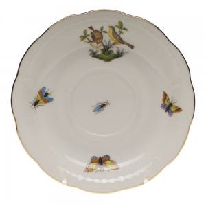Herend Rothschild Bird Tea Saucer - Motif 07 6"D