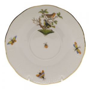 Herend Rothschild Bird Covered Bouillon Saucer6.5"D