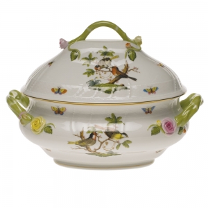 Herend Rothschild Bird Tureen W/Branch(4 Qt) 10"H